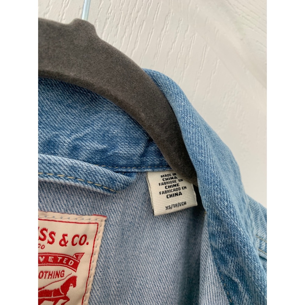 Levis Premium Denim Jumpsuit Light Wash Sleeveless Belted Utility XS Blue - Picture 8 of 11